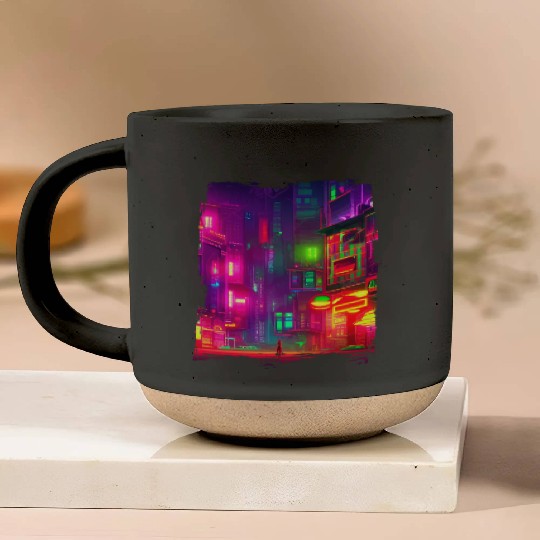 Cool Japanese World Japan Neon City Pottery Mugs