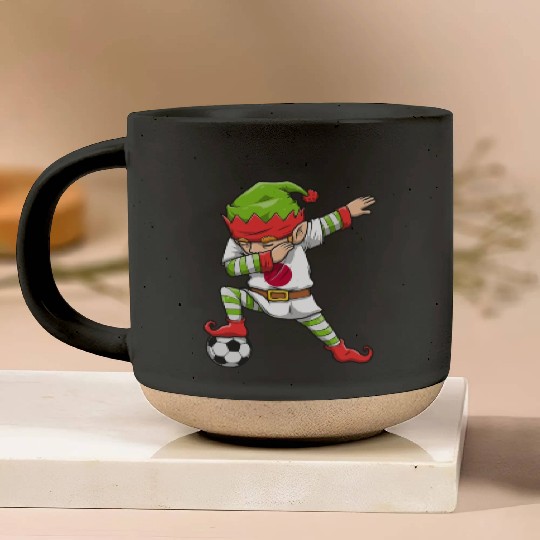 Soccer Boy Dabbing Elf Squad Christmas Jersey Pottery Mugs