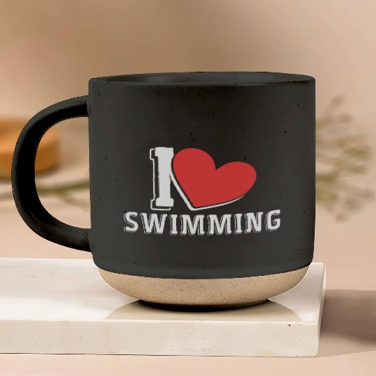 I Love Swimming Swimmer Swim Pottery Mugs
