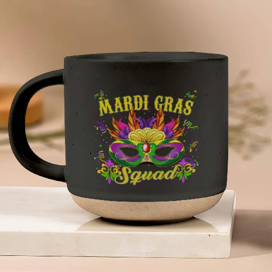 Mardi Gras Festival Celebration - Mardi Gras Squad Pottery Mugs