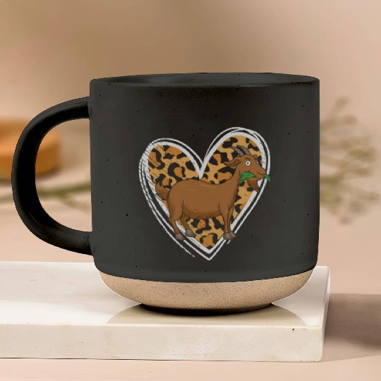 Goat Love Farmer Goat Lover Leopard Heart Print Gi Pottery Mugs