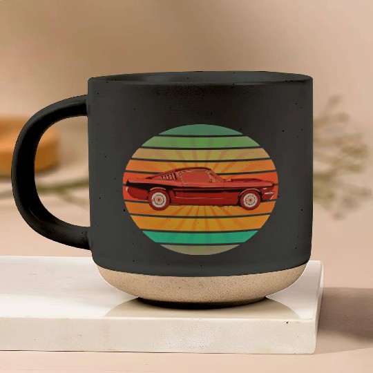 fastest car in the world in Summer Retro Sunset Pottery Mugs