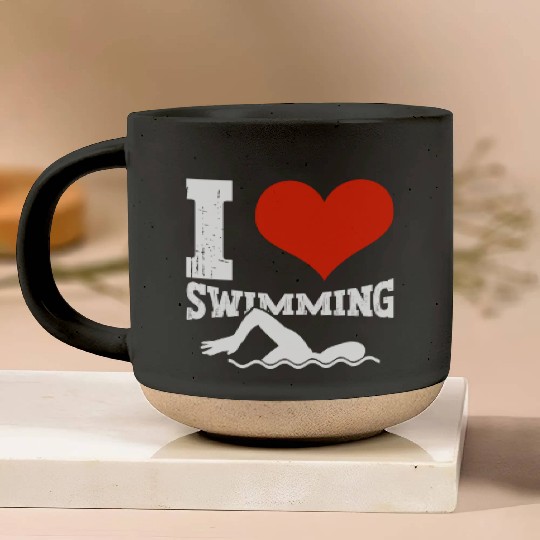 I Love Swimming Swimmer Swim Pottery Mugs