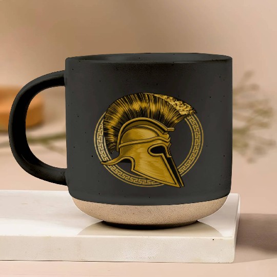 Gold Gladiator Sparta Greek Gym Workout Pottery Mugs