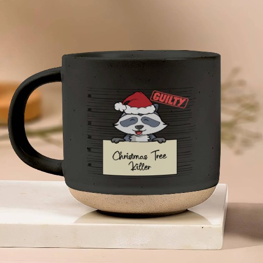 Raccoon christmas funny prison Pottery Mugs