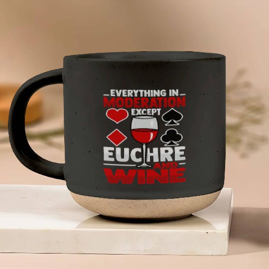 Card Game Wine Euchre Tournament Design for a Pottery Mugs