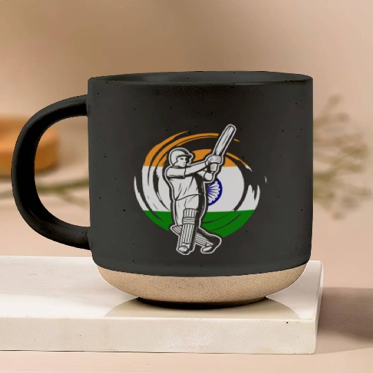 India Cricket Player Pottery Mugs