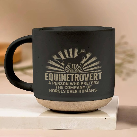 Cowboy Pottery Mugs, Equinetrovert Funny Equestrian