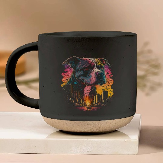 Cyberpunk Pitbull Pottery Mugs