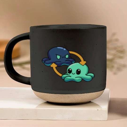 Reversible Octopus Emotional Switch Leisure Pottery Mugs