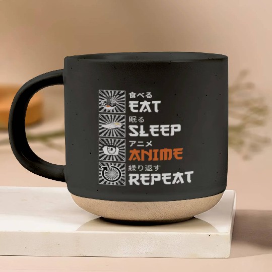 Eat, Sleep, Anime, Repeat - Gift For Christmas Day Pottery Mugs
