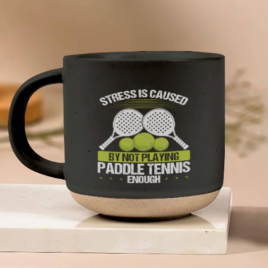 Paddle Tennis Player Match Stress is caused Pottery Mugs