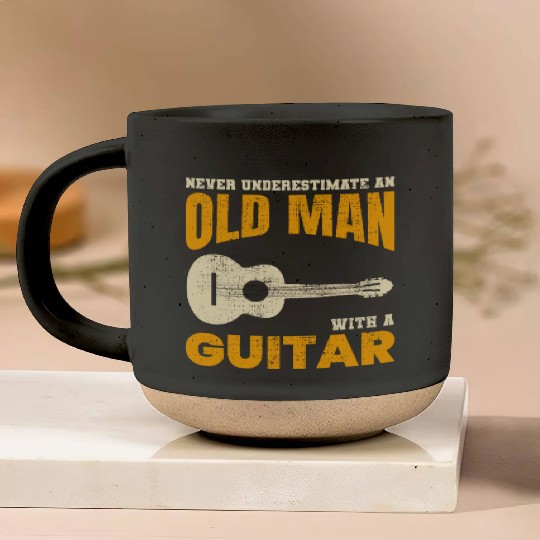 Old Man Guitar Player Music Musician Dad Grandpa Pottery Mugs