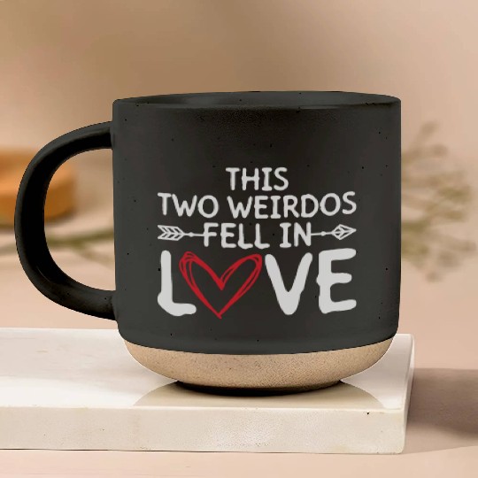 This Two Weirdos Fell In Love - Bride Groom Pottery Mugs