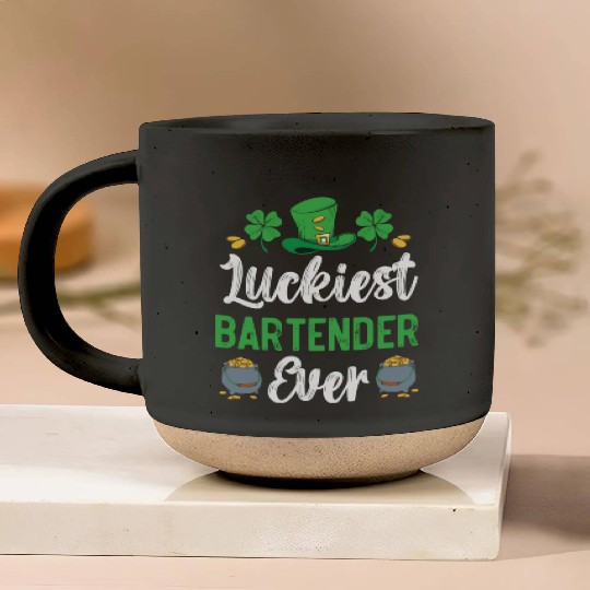 Luckiest Bartender Ever St. Patrick's Saint Pattys Pottery Mugs