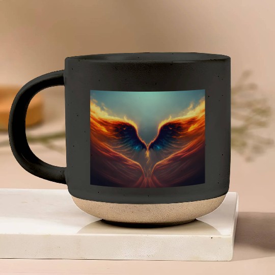 Mashup Epic Wallpaper Flaming Angel Wings Pottery Mugs