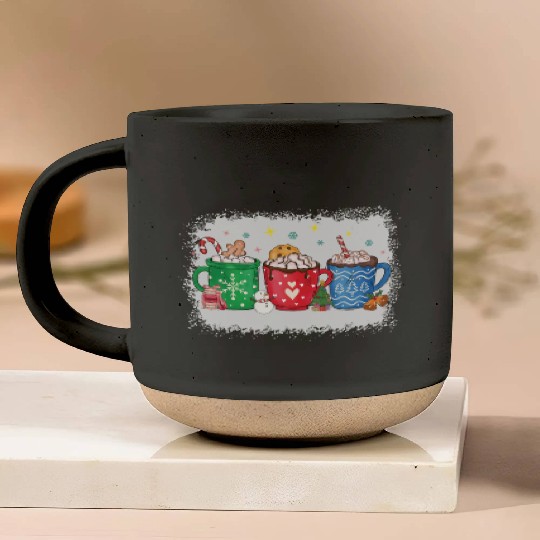 Christmas Hot Chocolate Peppermint Mocha Pottery Mugs