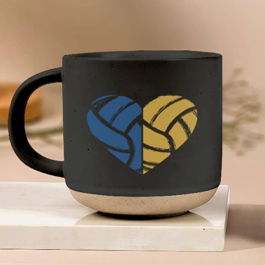 Volleyball Heart Volleyball Lover Gift for Player Pottery Mugs