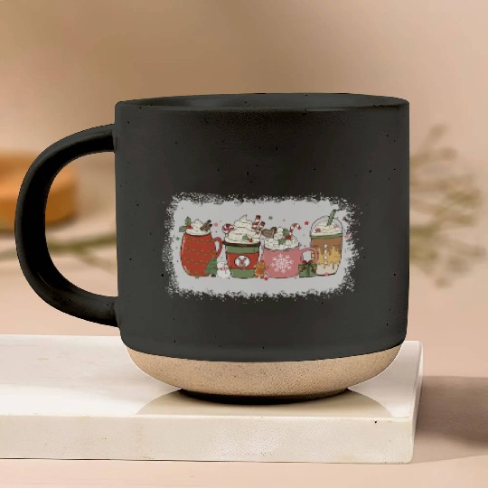 Christmas Hot Chocolate Peppermint Mocha Pottery Mugs