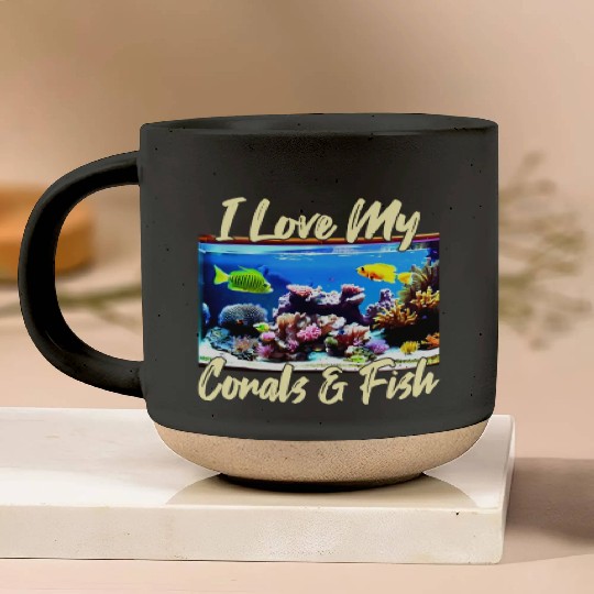 Saltwater aquarium coral fish Pottery Mugs