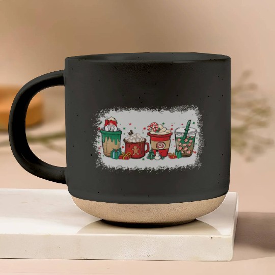 Christmas Coffee Cup Bleached Pottery Mugs