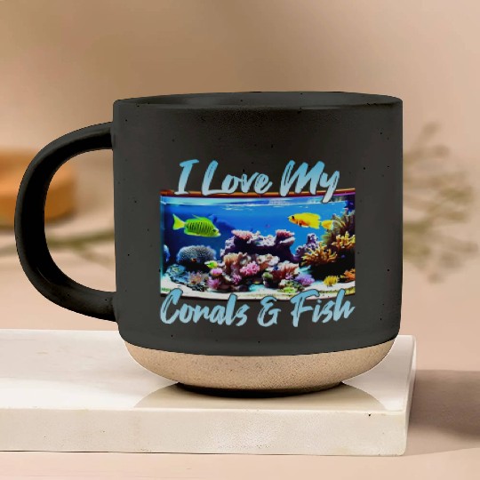 Saltwater aquarium coral fish Pottery Mugs