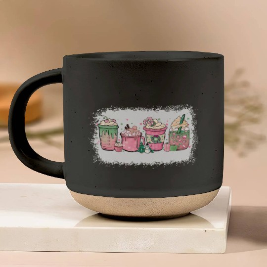 Hot Chocolate Cup Peppermint Mocha Pottery Mugs