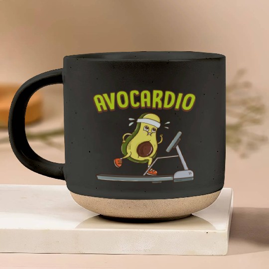 Avocardio Avocado Cardio Pun Running Exercise Gym Pottery Mugs