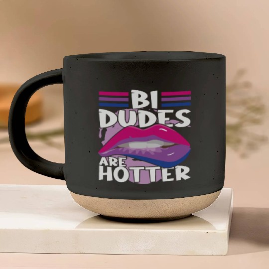 Bi Dudes Are Hotter Bisexual Pride Flag Lips Pottery Mugs