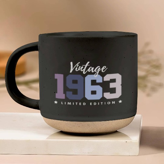 60 Years Vintage 1963 Retro 60th Birthday Pottery Mugs
