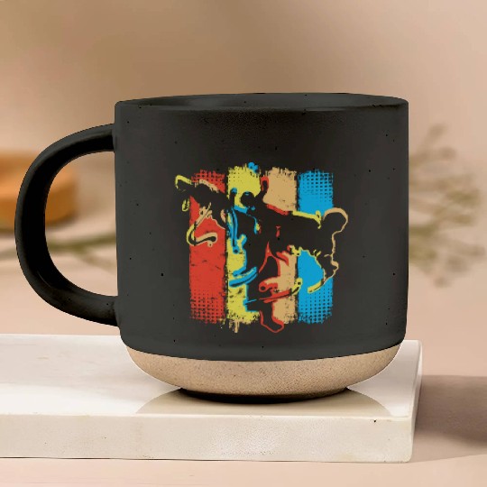 Retro Karate - Kickboxer - Fight Club Martial Arts Pottery Mugs