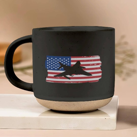 F-4 Phantom Fighter Jet American Flag F4 Phantom Pottery Mugs