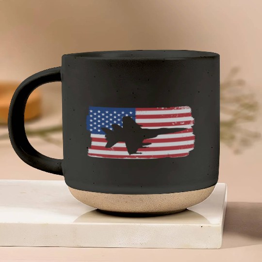 F-18 Hornet Fighter Jet American Flag F18 Hornet Pottery Mugs