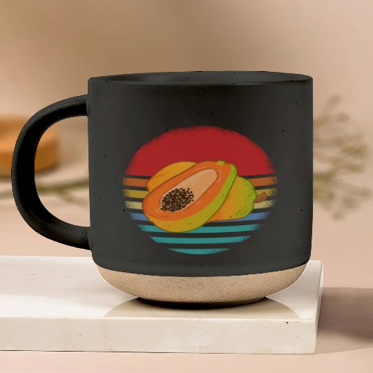 Retro Papaya Pottery Mugs