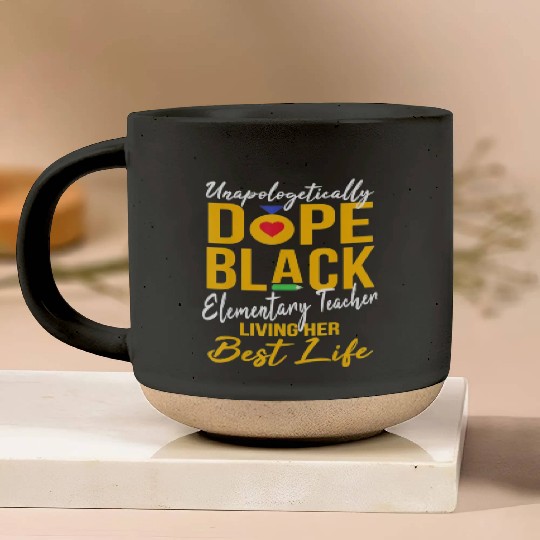 elementary teacher Afro Pride Pottery Mugs