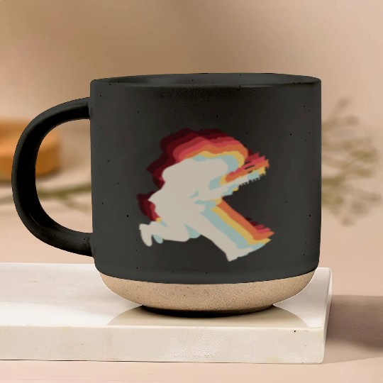 Rock and Roll Guitar Player Retro Guitarist Music Pottery Mugs