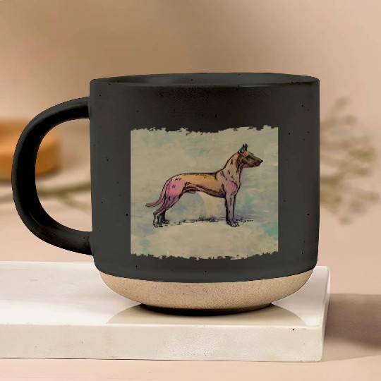 vintage Great Dane dog Pottery Mugs