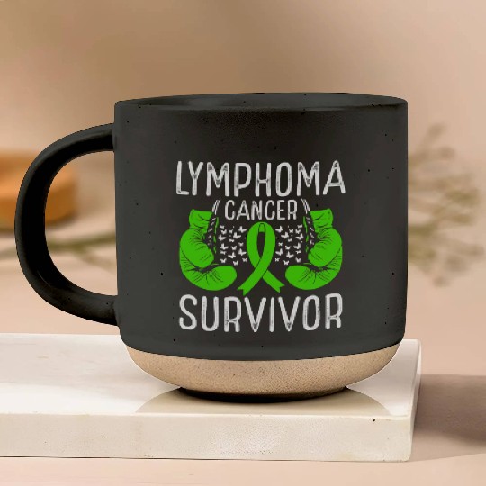 Lymphoma Cancer Survivor Awareness Ribbon Gloves Pottery Mugs