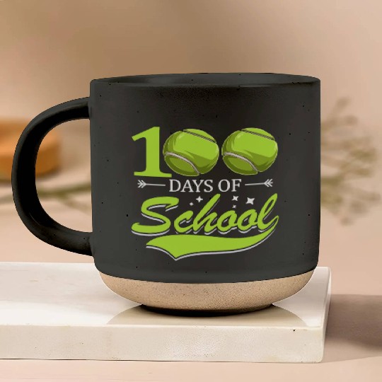 100 Days Of School Tennis Sports Game Athletic Pottery Mugs