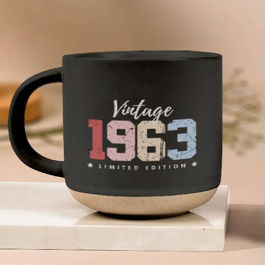 60 Years Vintage 1963 Retro 60th Birthday Pottery Mugs