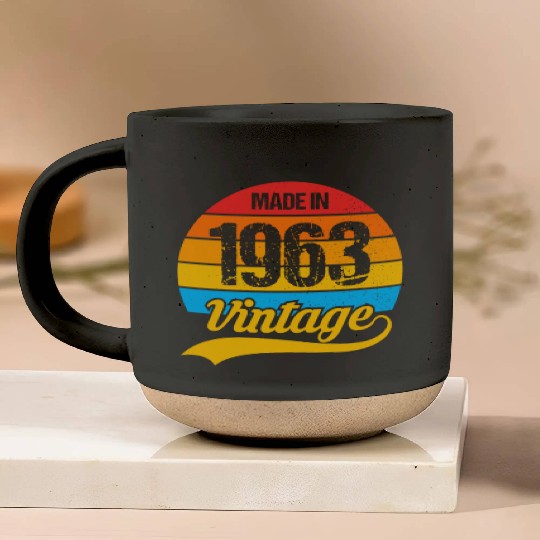 60 Years Vintage 1963 Retro 60th Birthday Pottery Mugs