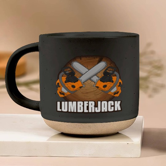 chainsaw Lumberjack Pottery Mugs