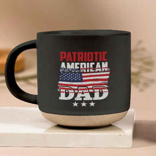 Patriotic American Dad Patriot US USA Pottery Mugs