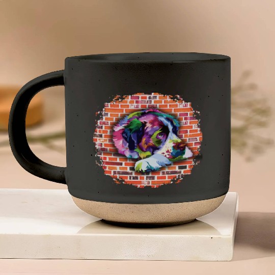 Saint Bernard color Pottery Mugs