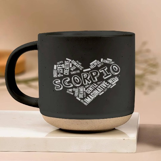 Scorpio Heart Word Cloud Doodle Astrology Zodiac S Pottery Mugs