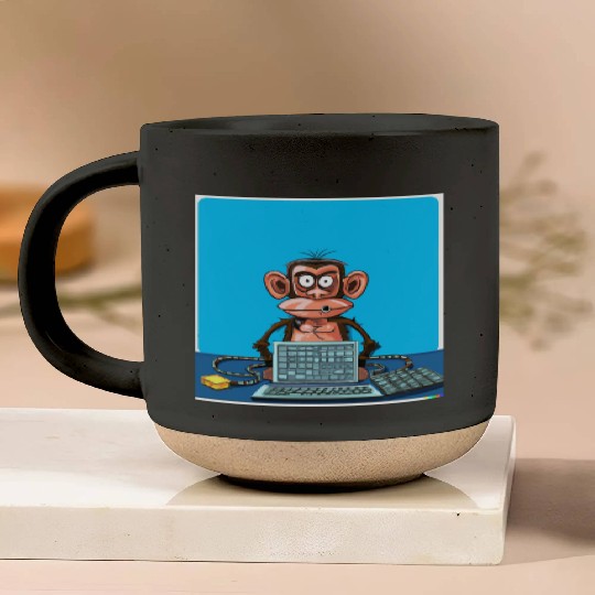 programmer monkey Pottery Mugs