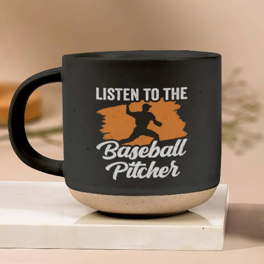 Listen To The Baseball Pitcher Hobby Player Pottery Mugs