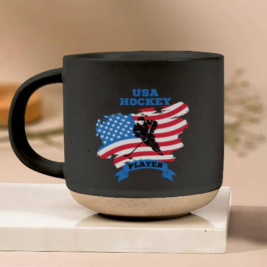 USA hockey player Pottery Mugs