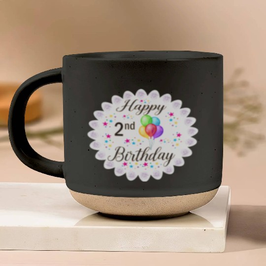 2nd Happy Birthday with Balloons Pottery Mugs