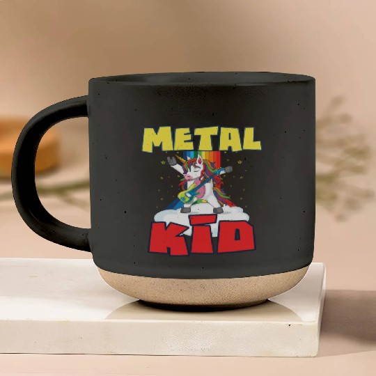 Rock Sign Guitar Unicorn Rainbow Metal Kid Music Pottery Mugs